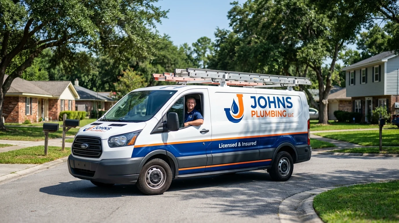 Johns Plumbing LLC service van in Santa Isabel, PR